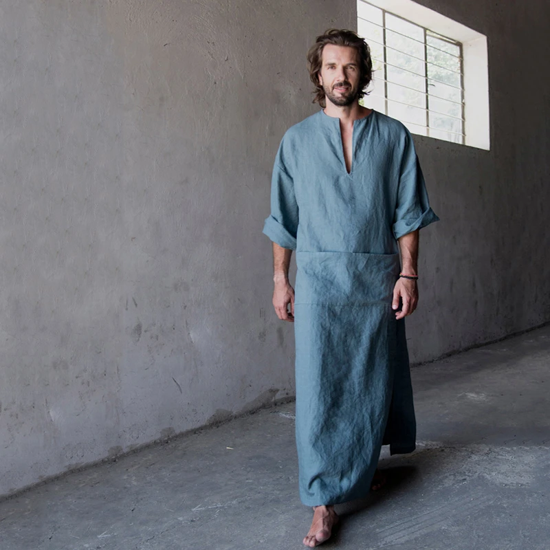 Mens Kaftan 'Peter' Mannen Badjas Linnen Heren Nederland ...