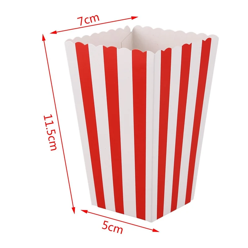 12 кинотеатральных полосок, вечерние коробки для попкорна с маленькими конфетами, красные