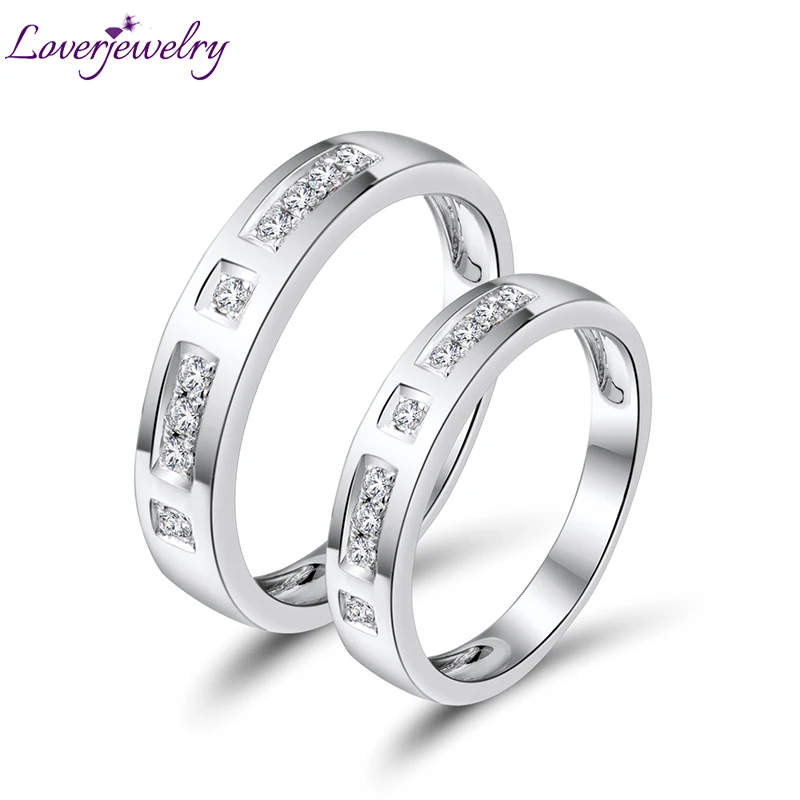 LOVERJEWELRY Изящные Ювелирные изделия Пара обещаний натуральные бриллианты кольца