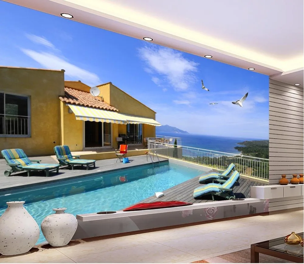 

3d name wallpapers custom 3d wallpaper Sea view room landscape painting mural 3d wallpaper customized wallpaper for walls