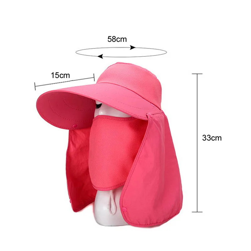 Hot Summer Women Sun Hat Removable Neck Face Flap Farmer UV Protection Cap for Outdoor Fishing HD88