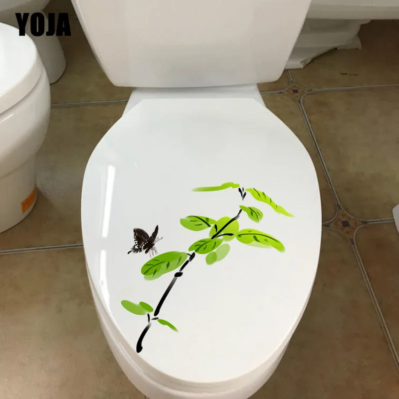 YOJA 24 3X22 8 CM творческие Butternfly стены наклейка для туалета украшения дома T3
