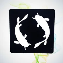 Трафареты для татуировок с рисунком карпа, рыбы, пасты для женщин, тело, ноги, руки, искусство, водонепроницаемый шаблон татуировки для хны, конусов, Аэрограф, краски