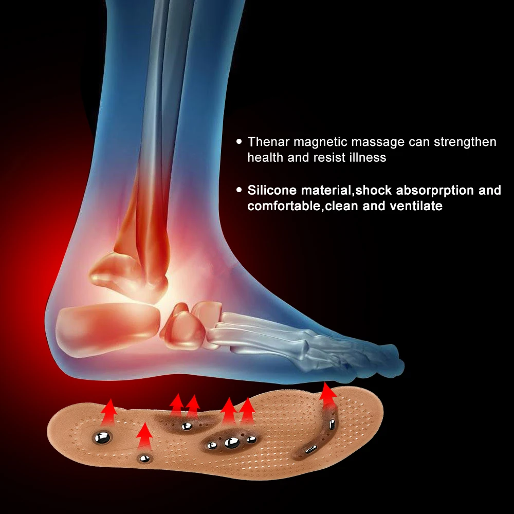 Горячая Массажная стелька Магнитная терапия Здоровье для похудения стелька облегчение боли силиконовый Анти-усталость Уход за ногами стельки для мужчин 27 см