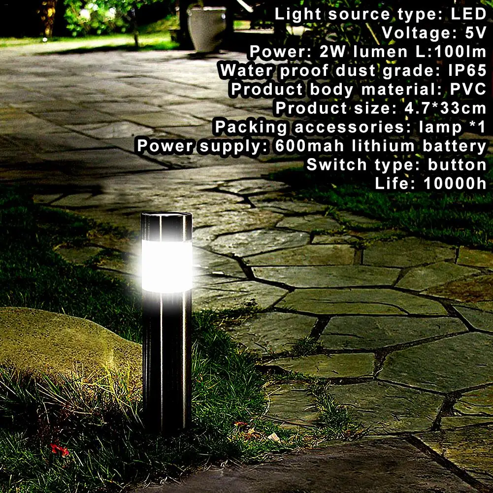 Solar Led Lawn Lamp Stainless Steel Outdoor Garden Path Lawn Light Solar Bollard Light Led Solar Lighting White Light