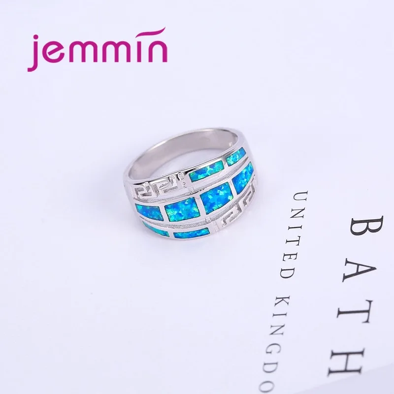 Женское кольцо из серебра 925 пробы с голубым огненным опалом|ring for|rings for womenrings women