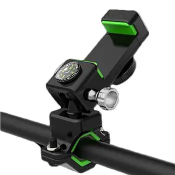 

Universal Bike eBike Motorcycle Handlebar Mobile Phone Mount Bicycle Holder Cycling Stand Clamp Support with LED Light Compass