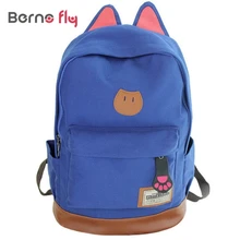 2016 heißer verkauf Campus Frauen Mädchen Rucksack Reisetasche Junge Leinwand Männer Rucksack Marke Mode Schultaschen Katze Ohren rucksack