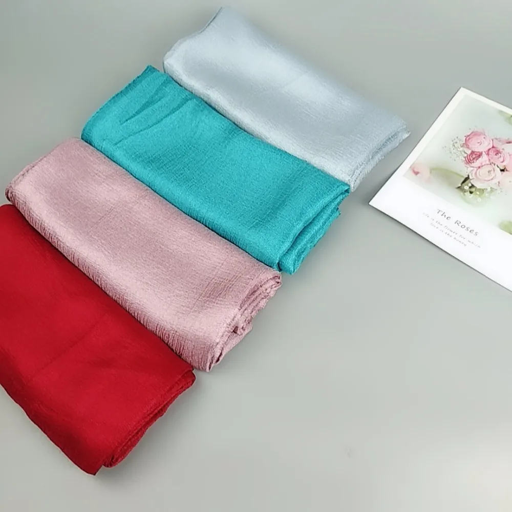 

N3 High quality silk shimmer plain women hijab wrap shawls scarf scarves heandband 10pcs 1lot