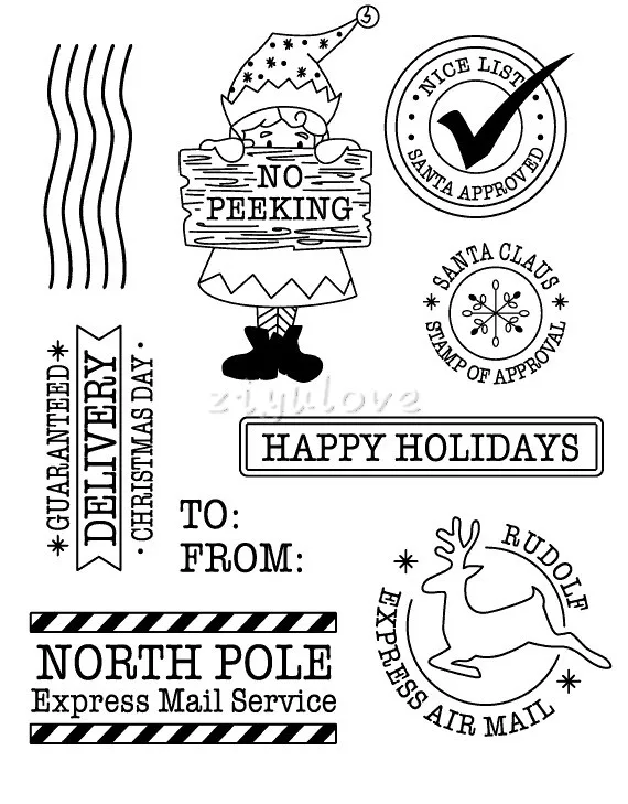 

Happy holidays/Transparent Clear Stamps for DIY Scrapbooking/Card Making/Kids Christmas Fun Decoration Supplies