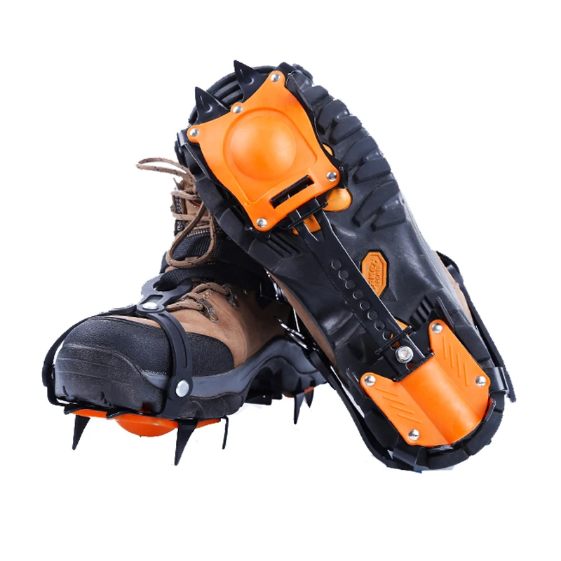 

Hewolf 10 Teeth Pro Outdoor Mountaineering Climing Crampons for Shoes Grip Metal Ski Snow Ice Spikes Hiking Boots 2018 DO