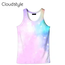 Cloudstyle, новинка, 3D Майки, мужские, Розовое Небо, 3D принт, жилет Harajuku, без рукавов, мужские майки, топы, крутые, для активного отдыха, размера плюс, 5XL