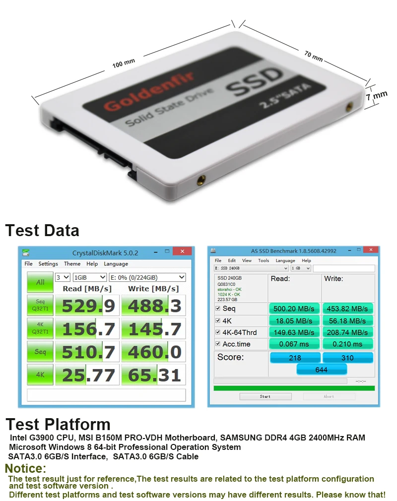 SSD 60 Гб 16 Гб 240 ГБ 120 ГБ 2,5 SATA2 SATA3 Goldenfir SSD 120 ГБ Внутренние твердотельные накопители 60 Гб для ПК