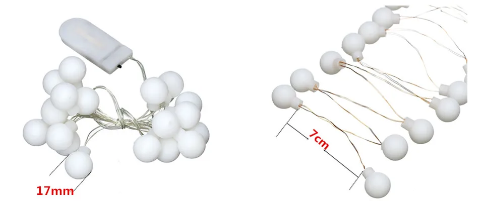 Светодиодный струнный огни мяч 10 м 5 м 2 м Серебряная проволочная Гирлянда для дома Рождественская Свадебная вечеринка украшение Питание от