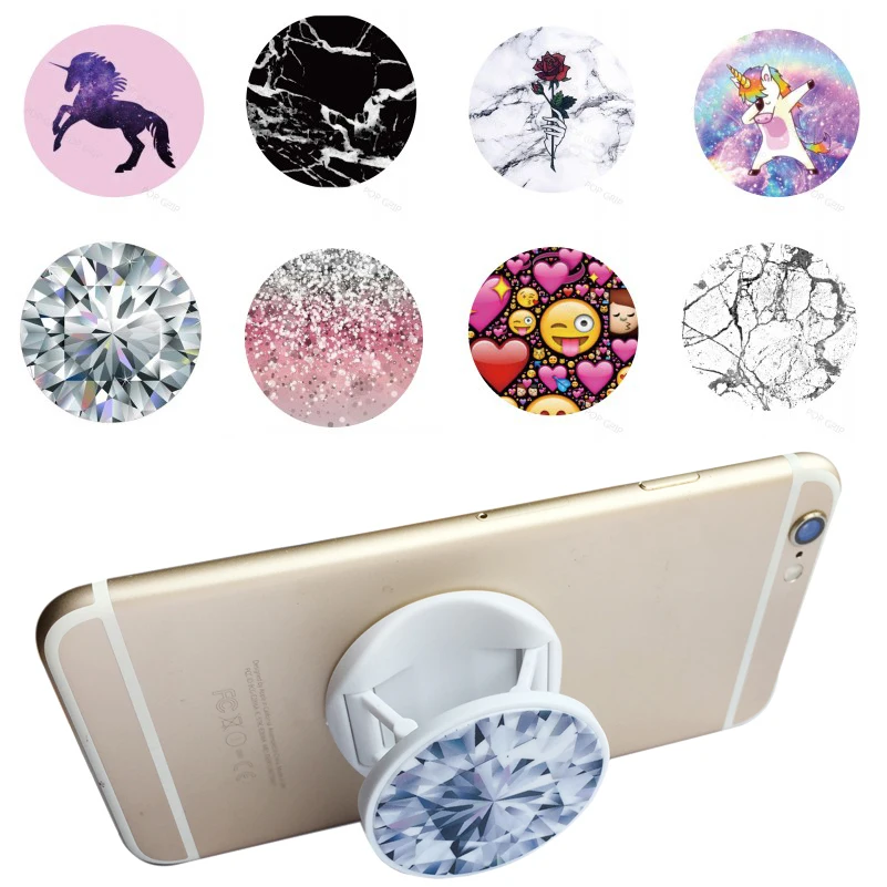 

Phone Holder Hand Lazy Mobile Stand and Grip for xiaomi Support Smartphone With Unicorn Marble Rose Diamond Pattern
