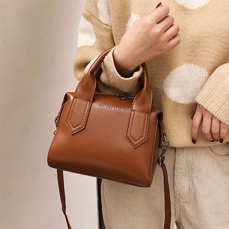 

Women Boston Bag Leather Handbags New Designer Shoulder Bag Wild Messenger Crossbody Bags for Women Luxury Handbags Women Bags