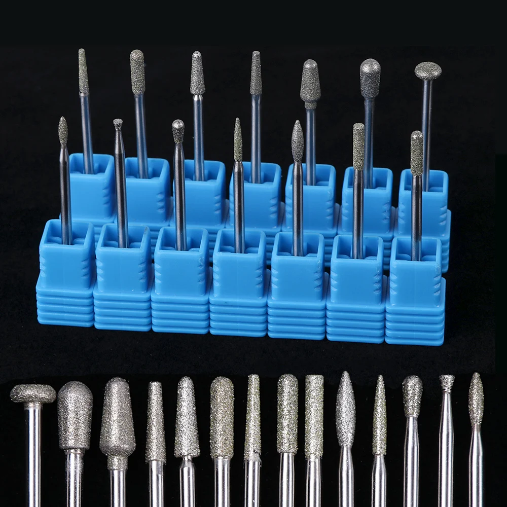 

14pcs/Lot Electric Nail Art Drill Bits Diamond Milling Cuticle Files Manicure Machine Set Burrs Cutters Polish Tools TRJG18-31-1