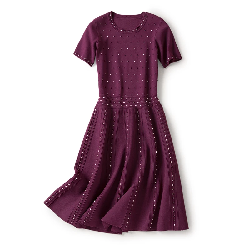 Robe femme элегантное вязаное платье женское 2019 летнее роскошное свитер с коротким
