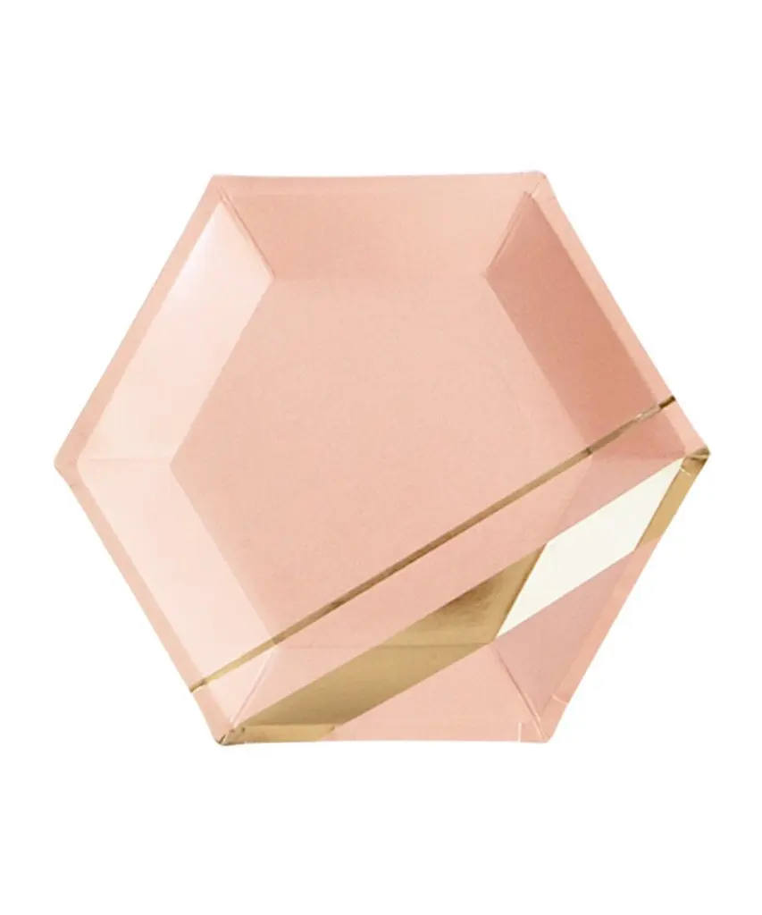 

Gold Blocking Pink Marble Texture Disposable Tableware Set Paper Plates Cups Napkins Party Wedding Carnival Tableware Supplies
