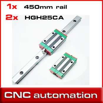 

NEW 25mm linear guide 1pc HGR25 L 450mm Linear Rail and 2pcs HGH25CA HGW25CA FLANGE Linear Block Carriage CNC parts