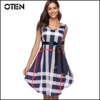 OTEN-Tartan-Casual-dresses-Women-Summer-Sleeveless-V-Neck-Irregular-Hem-Plaid-Printed-Loose-Knee-Length