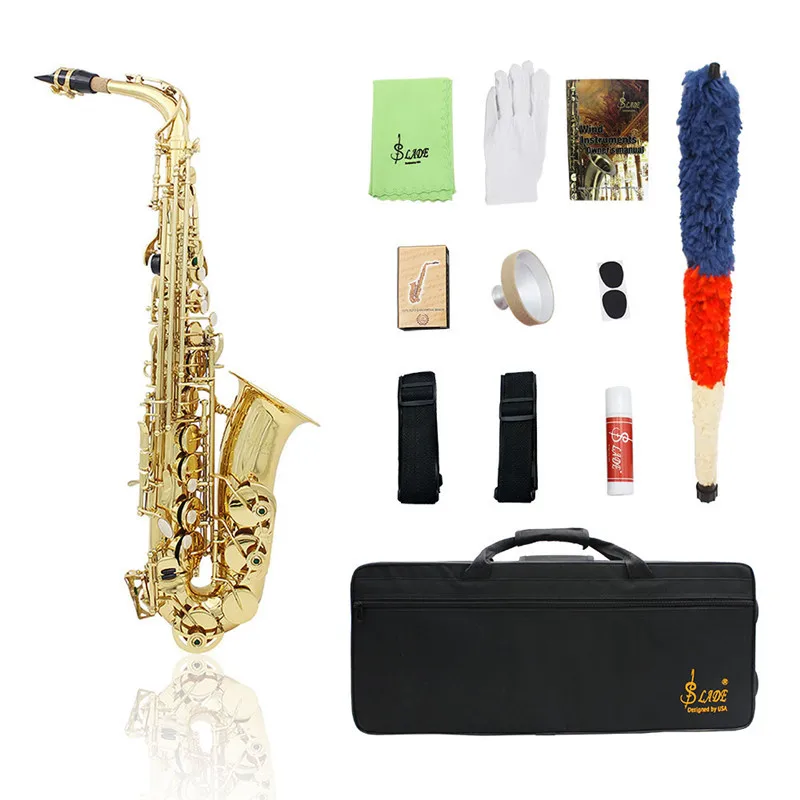Buy SLADE Alto Saxophones Sax Eb Brass Saxophone Nozzle With Gloves Cleaning