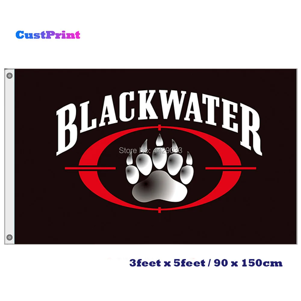 Custom Printing 3ftx5ft Blackwater USA Flag Polyester Banner w/ 2