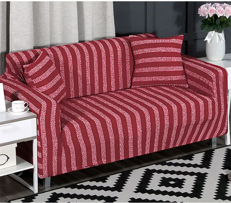 Эластичный стрейч Универсальный полосатый диван Чехлы для гостиной современный дизайн спандекс секционные серый угловой диван Чехол домашний