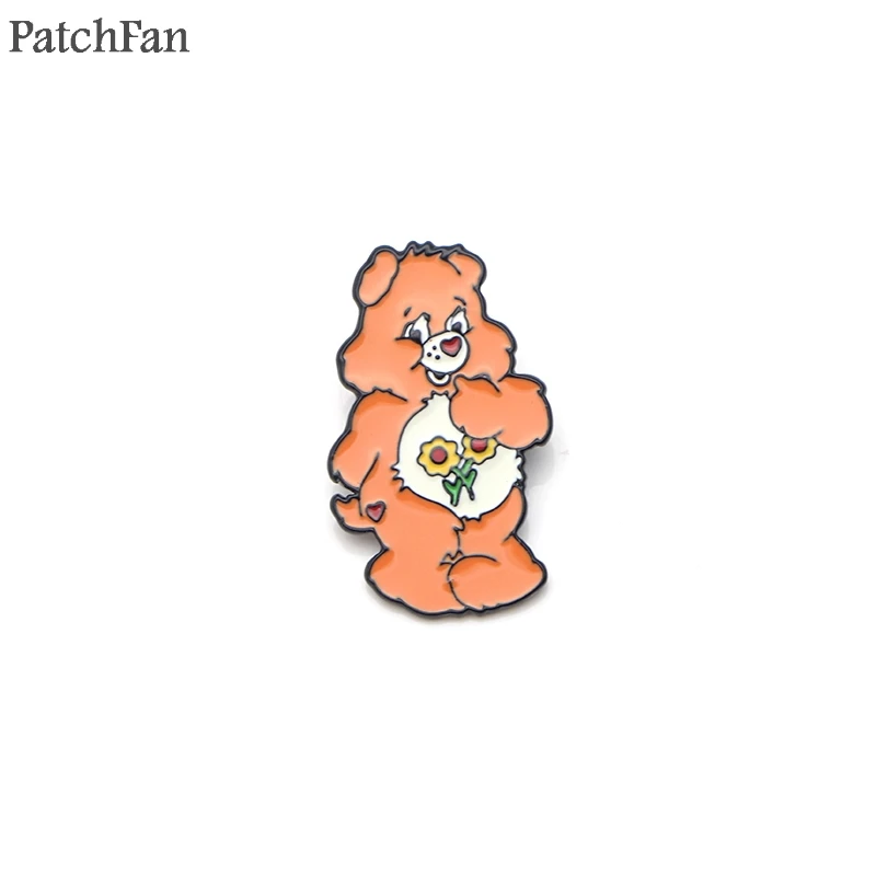 Patchfan уход медведь цинк галстук мультфильм забавные булавки рюкзак одежда броши для мужчин и женщин шляпа Декоративные значки медали A1107