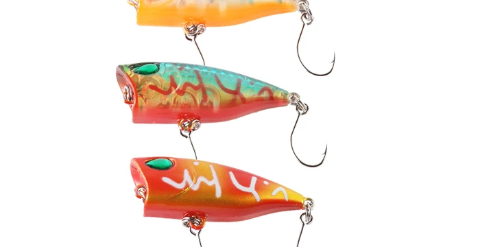 Mini Micro Poppers Topwater Fishing Lure 4cm 3g 10pcs Pesca Artificial Bait Pike Carp Fishing Fly Fishing Artificial Bait (8)