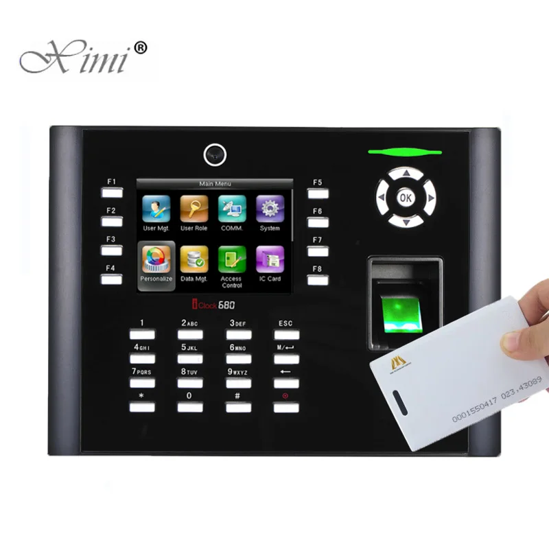ZK iclock680 8000 пользовательская Емкость отпечатков пальцев и 125 кГц RFID карта времени