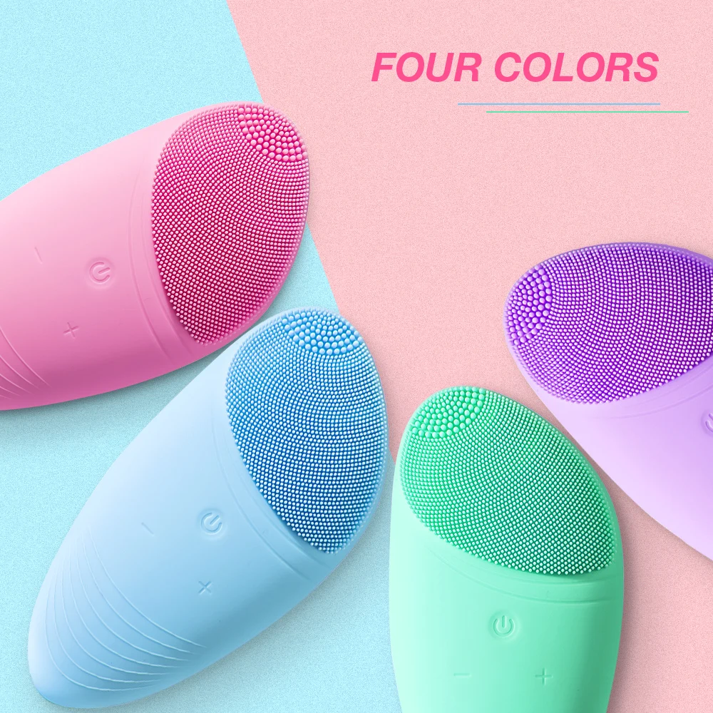 

Electric Silicone Facial Cleansing Brush Sonic Vibration Massage USB Rechargeable Smart Ultrasonic Deep Cleaning Beauty Tool