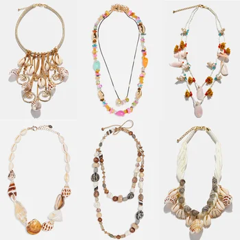 

Best lady 2019 New Boho Handmade Shell Conch Statement Necklaces Pendants for Women Girts Brand Design Wedding Collar Chokers