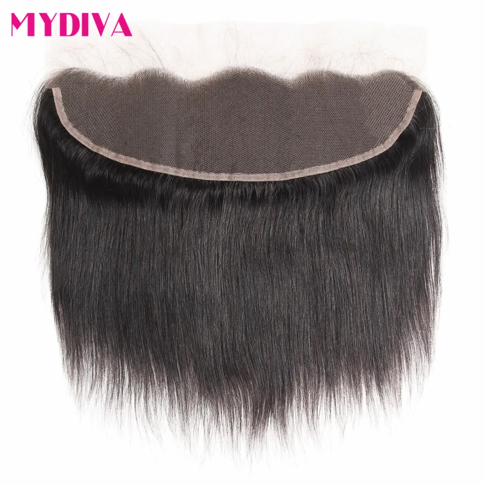 Mydiva 13''*4'' Ear To Ear Lace Frontal With Hair Bundles Peruvian Straight Natural Color 4Pcs/Lot Non-Remy Human Hair Extension Mydiva 13''*4'' Ear To Ear Lace Frontal With Hair Bundles Peruvian Straight Natural Color 4Pcs/Lot Non-Remy Human Hair Extension
