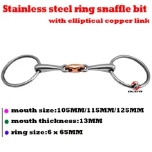 Быстрая,, SS кольцо, Коронка, сломанный рот с эллиптической медной связью. Конский продукт(RBT0526
