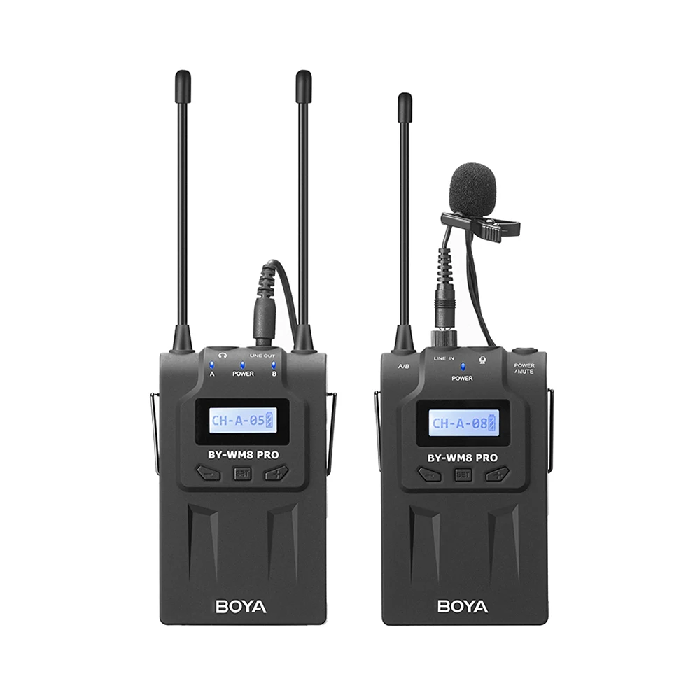 BOYA BY-WM8 Pro K1 UHF беспроводной микрофон микрофонная система двухканальный петличный двухканальный 32 МГц пропускной способности