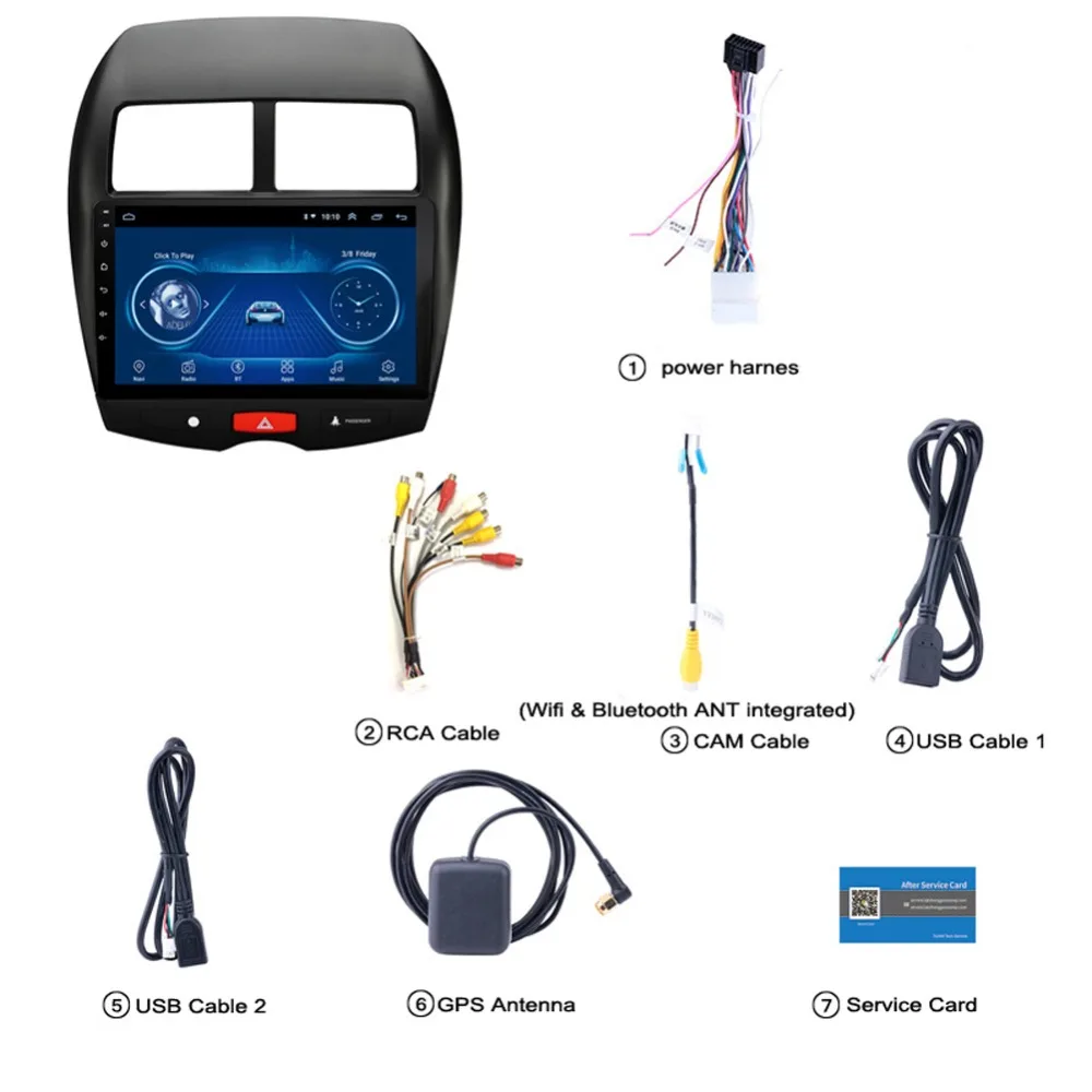 Flash Deal Super Slim Touch Screen Android 8.1 radio GPS Navigation for Mitsubishi ASX 2013-18 headunit tablets Stereo Multimedia Bluetooth 1