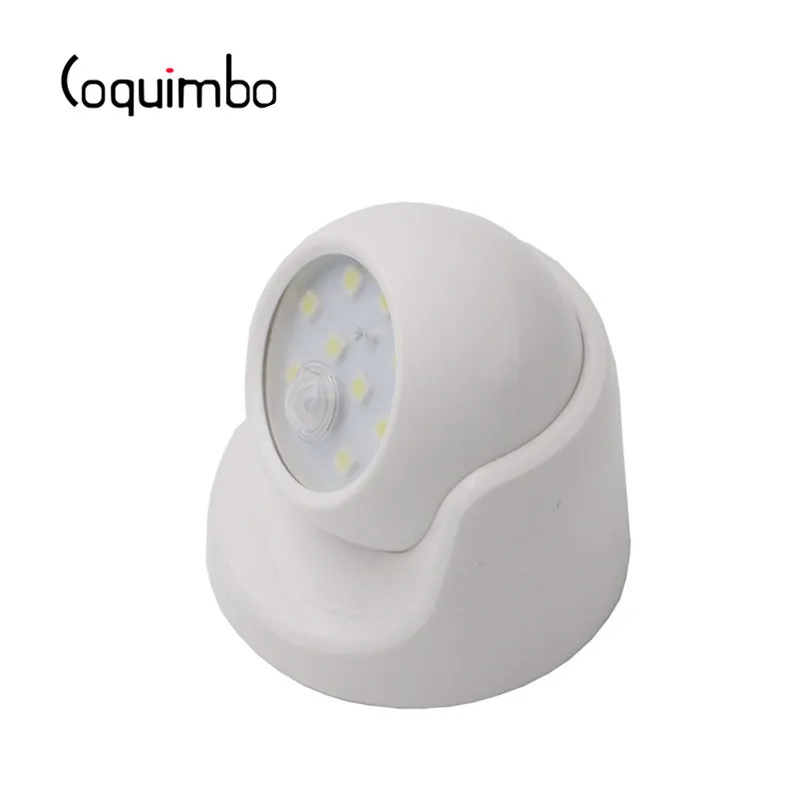 Coquimbo 9 LEDS Motion Sensor Night Light 360 Degree Rotation Portable Night Lamp Auto IR Infrared Sensor Wall Lamp For Corridor