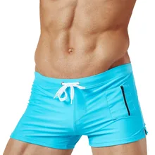 CKAHSBI новые плавки для мужчин одежда для плавания черный купальный костюм на молнии карман сексуальные плавки мужские s плавки синие пляжные шорты m-xxl