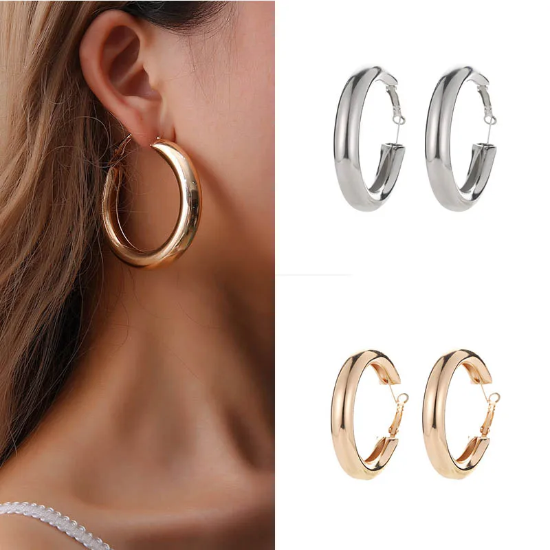 

Simple Geometric Big Round Hoop Earrings for Women Exaggerated Circle Statement Female Earrings Gifts Jewelry