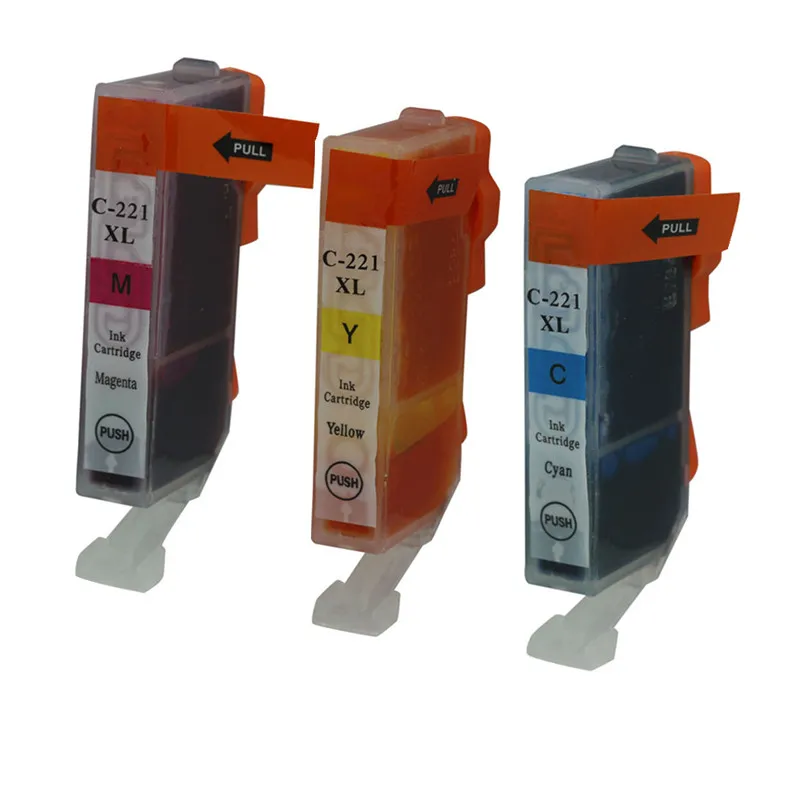 

3PK Inkjet Cartridge CLI-221 CLI221 For Canon PIXMA Cartridges IP3600 IP4600 IP4700 MX860 MX870 MP990 MP980 MP640 Printer Ink