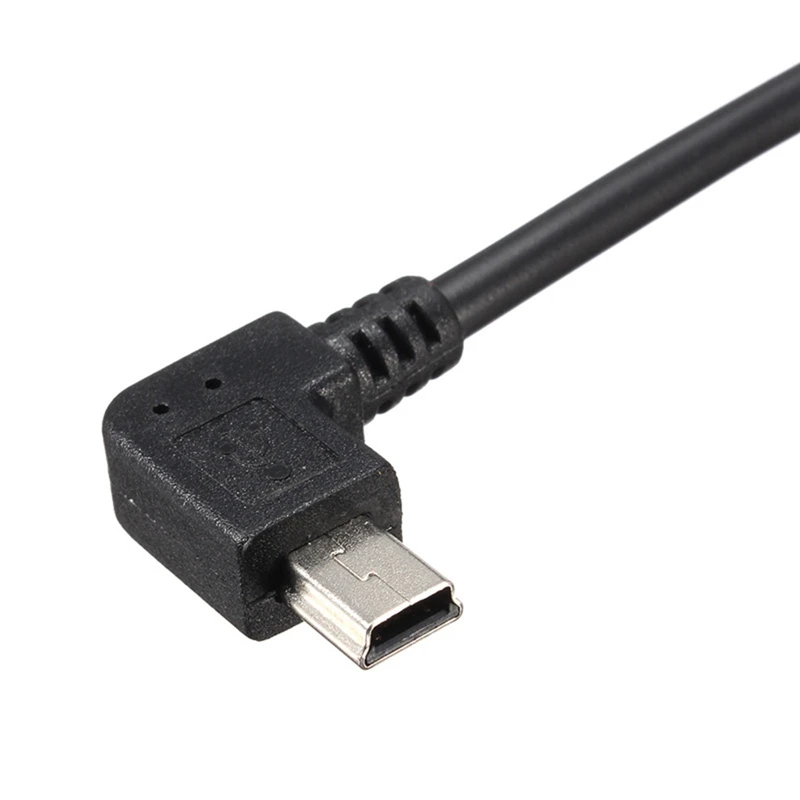 LEORY 25 см 90 градусов USB 2,0 Мужской мини-usb 2,0 Мужской B кабель для зарядки и синхронизации данных для камеры MP3 gps HDD
