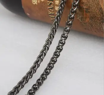 

(2 PCS/lot) black mill grinding antioxidant one shoulder worn long chain shoulder belt hardware 120 cm handbag chain buckle