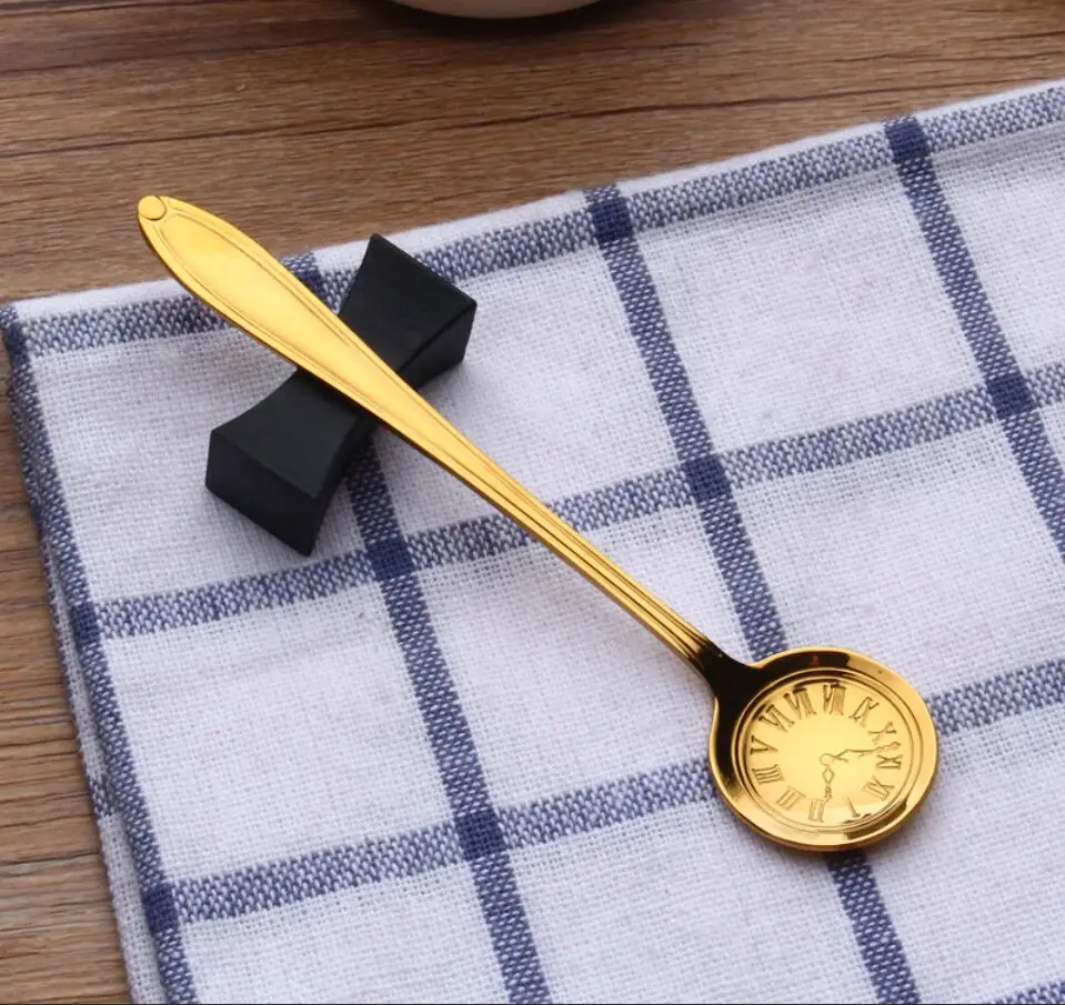 

Clock Dail Time 304 Stainless Steel Coffee Stirring Spoon Tea Spoon Cute Cartoon Cat Hello Kitty Scoop Doraemon Rilakkuma Bear