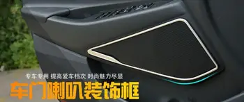 

Car Stainless Steel door speakers decorative frame Cover interior conversion audio decorative for Hyundai Tucson 2015 2016
