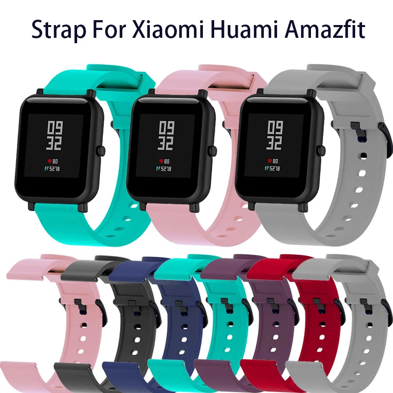 Силиконовые спортивный ремешок для Xiaomi huami амасfit ОНФ смарт смотреть 20мм замена