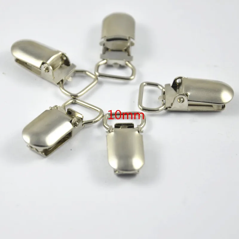 10/20Pcs 10mm Suspender Buckle Soother Pacifier Clips Metal Hook Pacifier Insert 