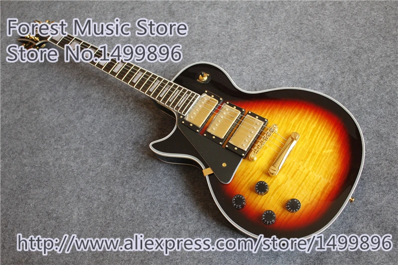 

New Arrival Lefty LP Custom Electric Guitars China Vintage Sunburst Finish Guitar Body In Stock