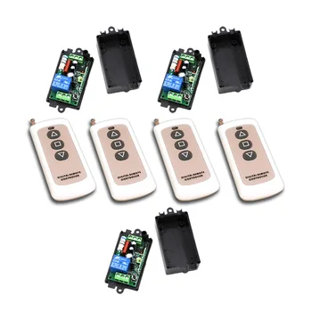 

New Safe AC110V 220V 1CH RF Wireless Remote Control Switch System 4Transmitter+3Receiver with Black Case 315/433mhz Hot Sales