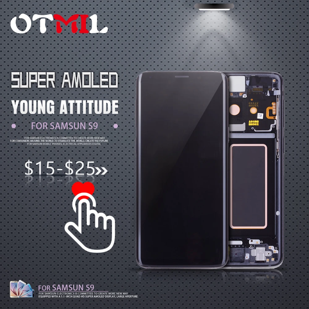 

5.8" 100% Super AMOLED For SAMSUNG GALAXY S9 LCD Touch Screen Frame Digitizer G960F LCD For SAMSUNG Galaxy S9 Display #1